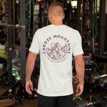 Load image into Gallery viewer, CHOOSE MOUNTAINS    Unisex tshirt with two logos