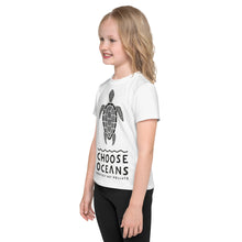 Load image into Gallery viewer, CHOOSE OCEANS                                                                                     Kids Tee/White/Two logos