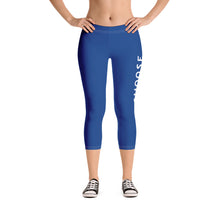 Load image into Gallery viewer, CHOOSE OCEANS                                                                               Women's/Blue Capri Leggings