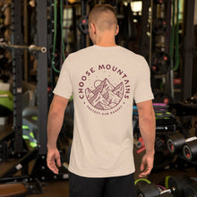 Load image into Gallery viewer, CHOOSE MOUNTAINS    Unisex tshirt with two logos