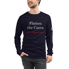 Load image into Gallery viewer, "Flatten the Curve"  long sleeve unisex tshirt LOVE Conquers Covid 19  Collection