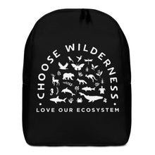 Load image into Gallery viewer, CHOOSE WILDERNESS Black Minimalist Backpack