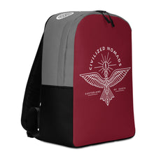 Load image into Gallery viewer, Civilized Nomads - Custodians of Earth - Burgundy, grey and black Backpack