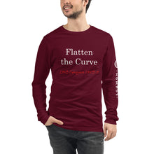 Load image into Gallery viewer, "Flatten the Curve"  long sleeve unisex tshirt LOVE Conquers Covid 19  Collection