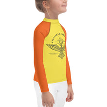 Load image into Gallery viewer, Civilized Nomads "Custodians of Earth" Kids Yellow and Orange Rash Guard