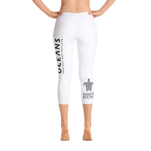Load image into Gallery viewer, CHOOSE OCEANS                                                                            Womens/White Capri Leggings