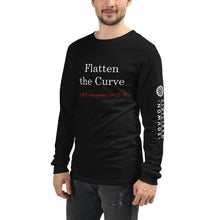 Load image into Gallery viewer, "Flatten the Curve"  long sleeve unisex tshirt LOVE Conquers Covid 19  Collection