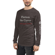 Load image into Gallery viewer, "Flatten the Curve"  long sleeve unisex tshirt LOVE Conquers Covid 19  Collection