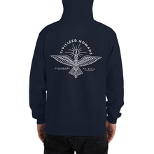 Load image into Gallery viewer, Civilized Nomads 2 logos Thunderbird Hoodie (more colors)
