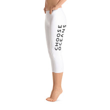 Load image into Gallery viewer, CHOOSE OCEANS                                                                            Womens/White Capri Leggings
