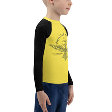 Load image into Gallery viewer, Civilized Nomads "Custodians of Earth" Kids Yellow and Black Rash Guard