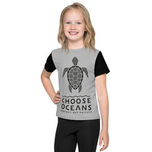 Load image into Gallery viewer, CHOOSE OCEANS Kids/Grey and Black T-Shirt