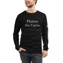 Load image into Gallery viewer, "Flatten the Curve"  long sleeve unisex tshirt LOVE Conquers Covid 19  Collection