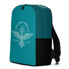 Load image into Gallery viewer, Civilized Nomads - Custodians of Earth - Aqua and Black Backpack