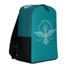 Load image into Gallery viewer, Civilized Nomads - Custodians of Earth - Aqua and Black Backpack
