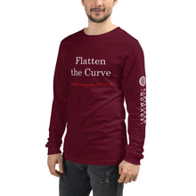 Load image into Gallery viewer, "Flatten the Curve"  long sleeve unisex tshirt LOVE Conquers Covid 19  Collection