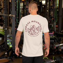 Load image into Gallery viewer, CHOOSE MOUNTAINS    Unisex tshirt with two logos