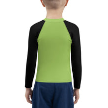 Load image into Gallery viewer, Civilized Nomads - "Custodians of Earth" Kids Green and Black Rash Guard