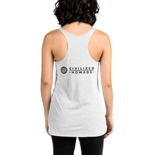 Load image into Gallery viewer, CIVILIZED NOMADS 2 logos Women's Racerback Tank