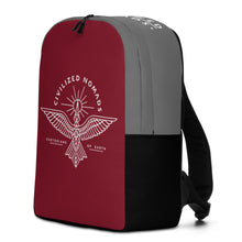 Load image into Gallery viewer, Civilized Nomads - Custodians of Earth - Burgundy, grey and black Backpack