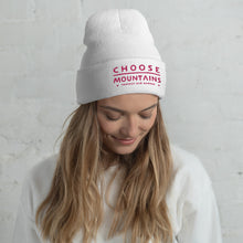 Load image into Gallery viewer, Choose Mountains embroidered cuffed unisex beanie - more colors
