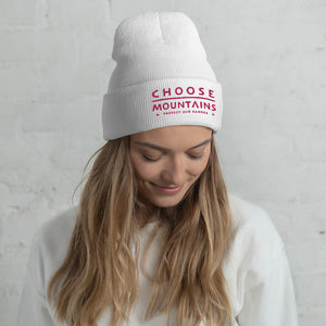 Choose Mountains embroidered cuffed unisex beanie - more colors