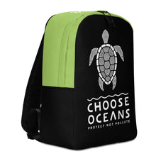 Load image into Gallery viewer, Choose Oceans Black and Green Minimalist Backpack
