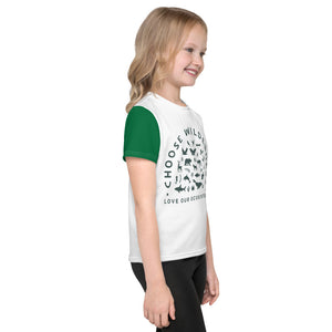 Choose Wilderness Green and White Kids T-Shirt