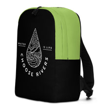 Load image into Gallery viewer, Choose Rivers Black and Green Minimalist Backpack
