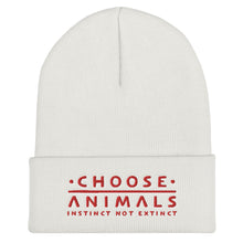 Load image into Gallery viewer, Choose Animals - Instinct Not Extinct - Embroidered Cuffed Beanie - more colors
