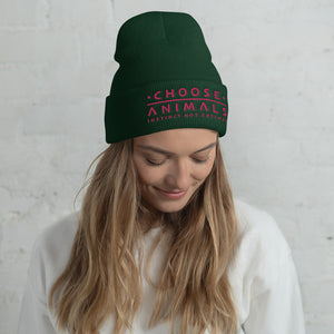 Choose Animals - Instinct Not Extinct - embroidered unisex beanie    (more colors)