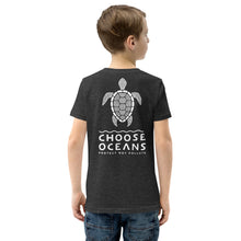 Load image into Gallery viewer, CHOOSE OCEANS                                                              Youth/Short Sleeve T-Shirt - more colors
