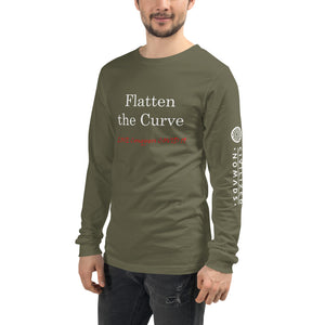 "Flatten the Curve"  long sleeve unisex tshirt LOVE Conquers Covid 19  Collection