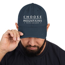 Load image into Gallery viewer, Choose Mountains distressed hat
