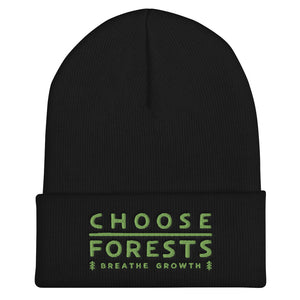 Choose Forests - Breathe Growth - Embroidered Cuffed Beanie - more colors