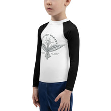 Load image into Gallery viewer, Civilized Nomads &quot;Custodians of Earth&quot; Black and White kids Rash Guard
