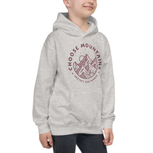 Load image into Gallery viewer, Choose Mountains Grey Kids Hoodie
