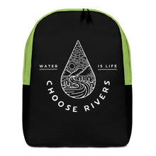 Load image into Gallery viewer, Choose Rivers Black and Green Minimalist Backpack
