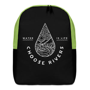 Choose Rivers Black and Green Minimalist Backpack