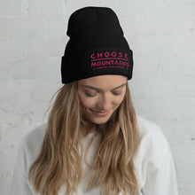 Load image into Gallery viewer, Choose Mountains embroidered cuffed unisex beanie - more colors
