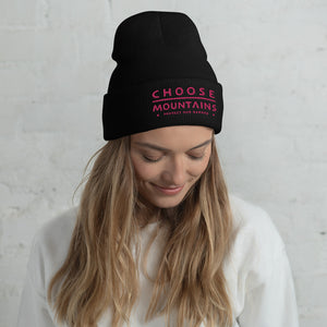 Choose Mountains embroidered cuffed unisex beanie - more colors