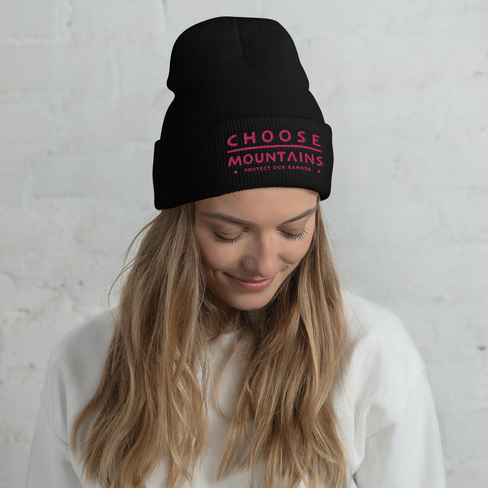 Choose Mountains embroidered cuffed unisex beanie - more colors