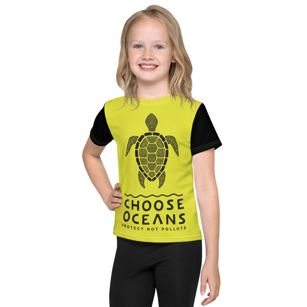 Choose Oceans Yellow and Black Kids T-Shirt