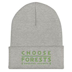 Choose Forests - Breathe Growth - Embroidered Cuffed Beanie - more colors