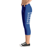 Load image into Gallery viewer, Choose Oceans Women&#39;s Blue Capri Leggings
