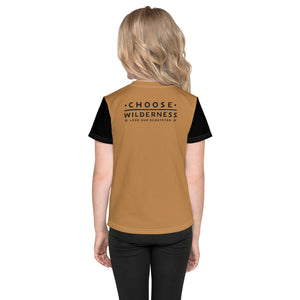 Choose Wilderness Brown and Black Kids T-Shirt