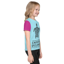 Load image into Gallery viewer, Choose Oceans Light Blue and Pink Kids T-Shirt
