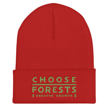 Load image into Gallery viewer, Choose Forests - Breathe Growth - Embroidered Cuffed Beanie - more colors
