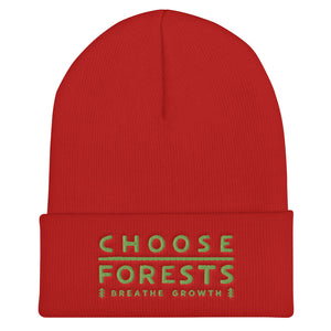 Choose Forests - Breathe Growth - Embroidered Cuffed Beanie - more colors