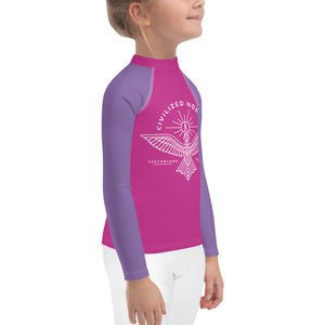 Civilized Nomads "Custodians of Earth" Kids Pink and Purple Rash Guard